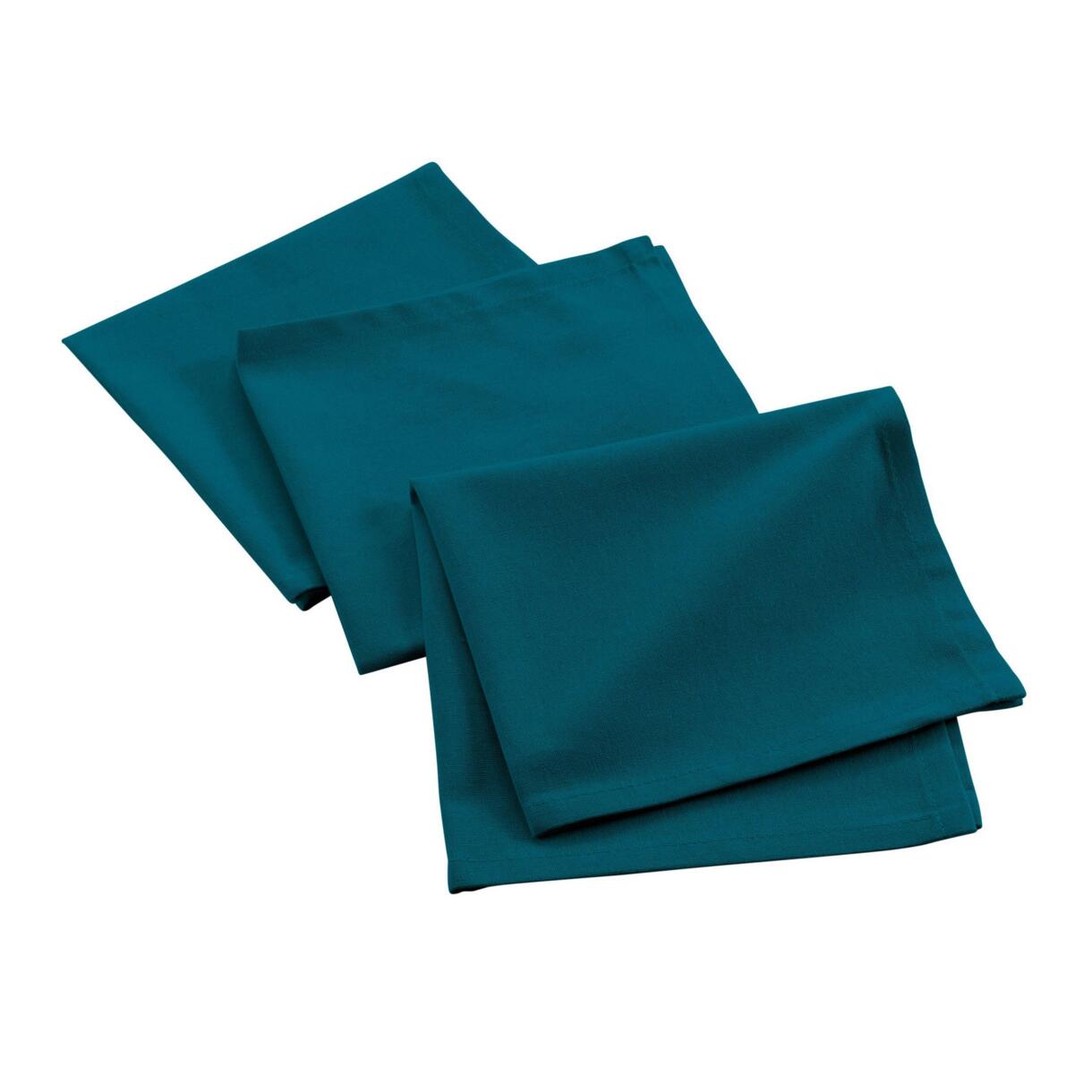 Lot de 3 serviettes coton recyclé (40 cm) Mistral Bleu canard 1