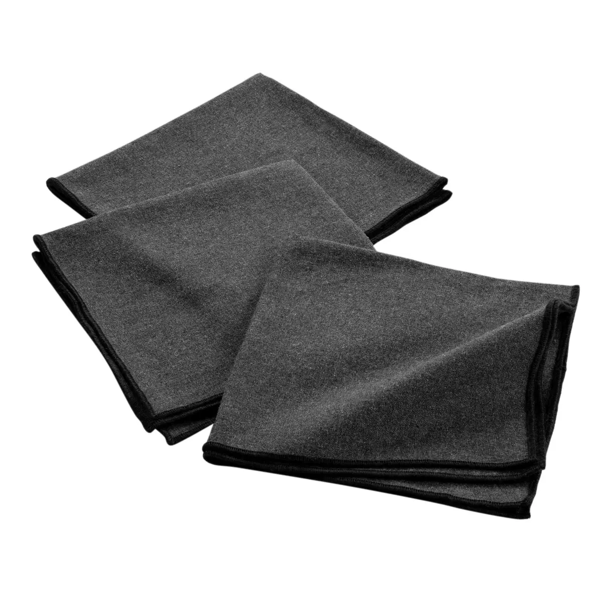 Juego de 3 servilletas algodón reciclado Mistraline Gris antrácita 1