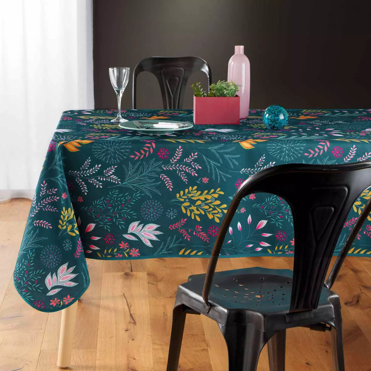 Mantel rectangular anti-mantas (L240 cm) Bucolique Azul 1