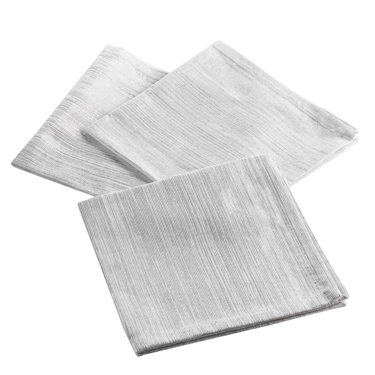 Lot de 3 serviettes coton Elegancia Argent 1