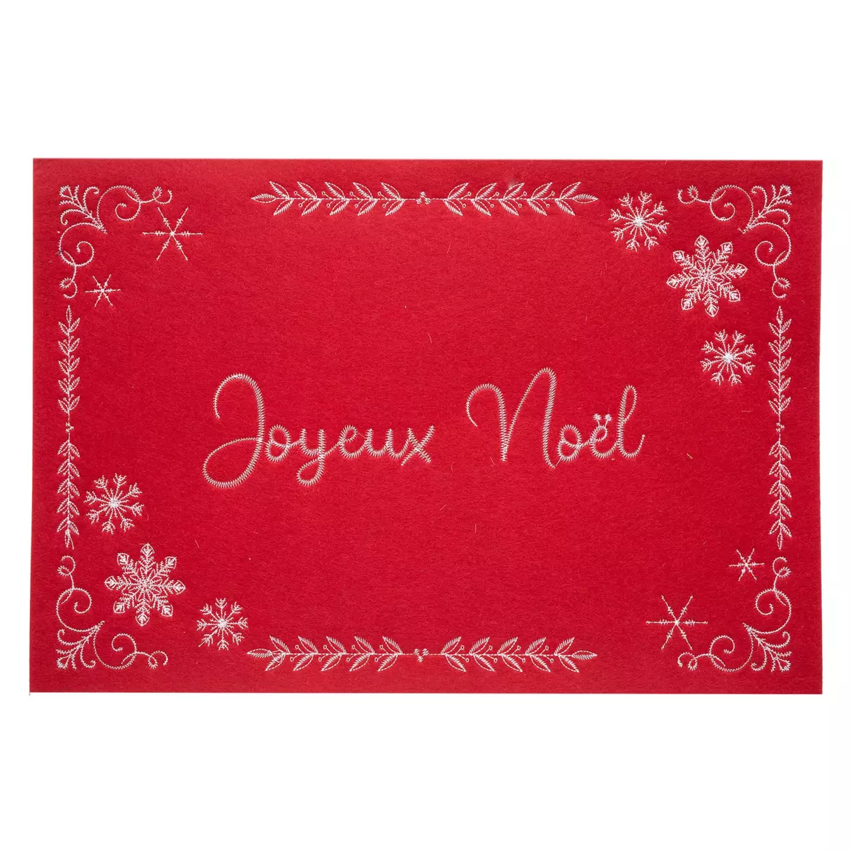 Set de table brodé Joyeux Noël Rouge 1
