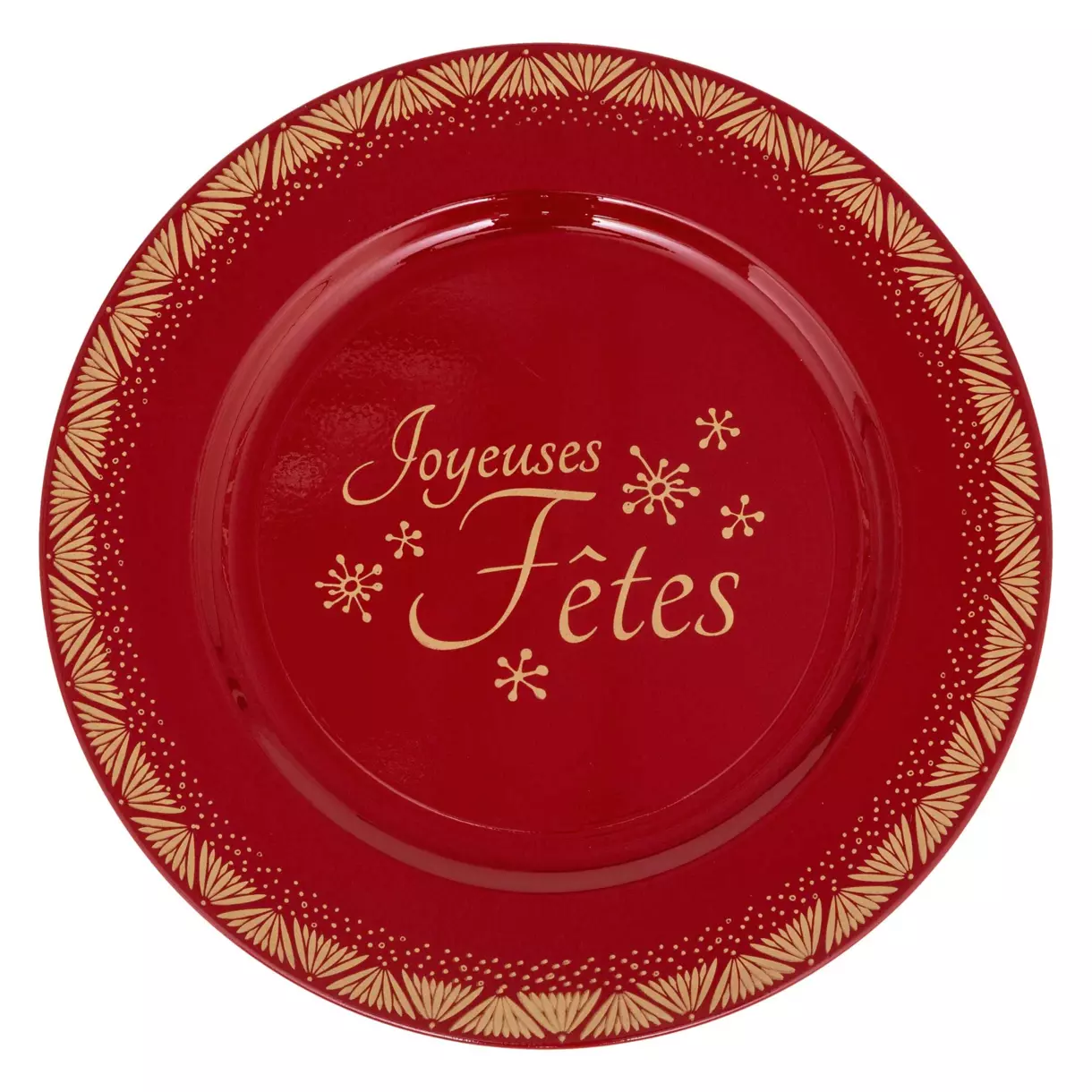 Lot de 12 dessous d'assiette Joyeuses Fêtes Rouge 1