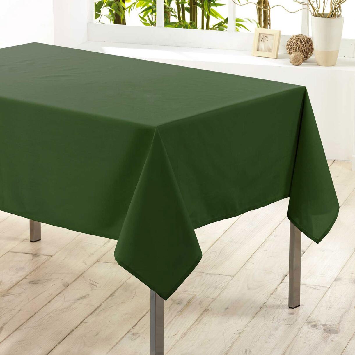 Mantel rectangular  anti mancha (L300 cm) Essentiel Verde kaki 1