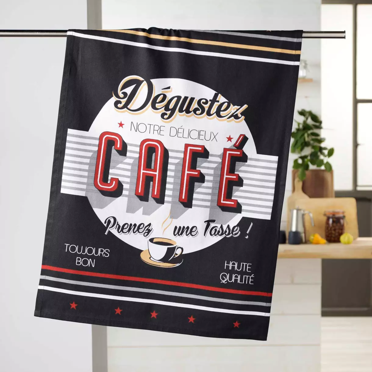 Geschirrtuch (70 cm) Degustez Schwarz 1