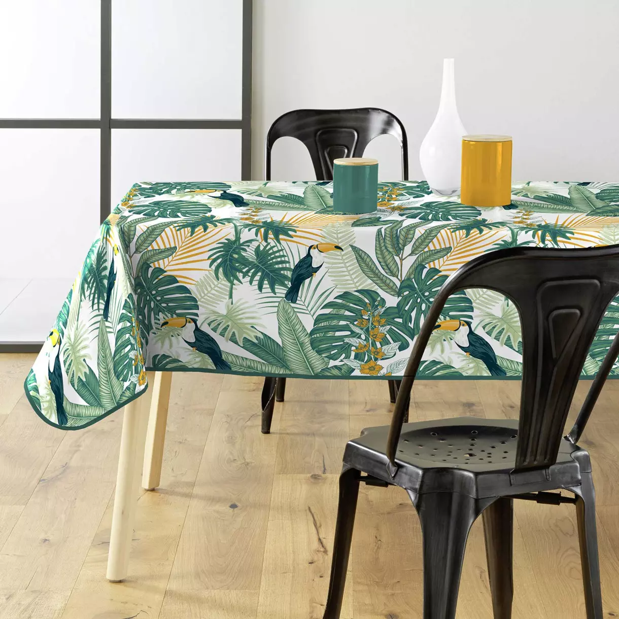 Nappe rectangulaire PVC (L240 cm) Guyana Verte 1