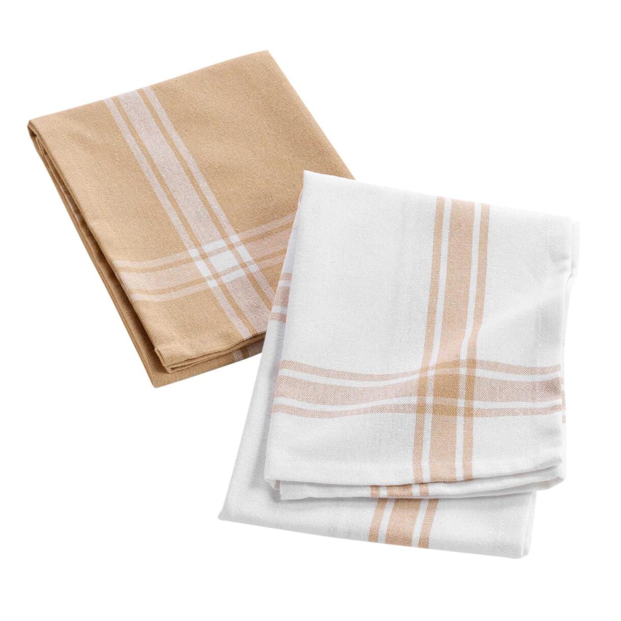 2er Set Handtücher aus recycelter Baumwolle Cuisiline Beige 1