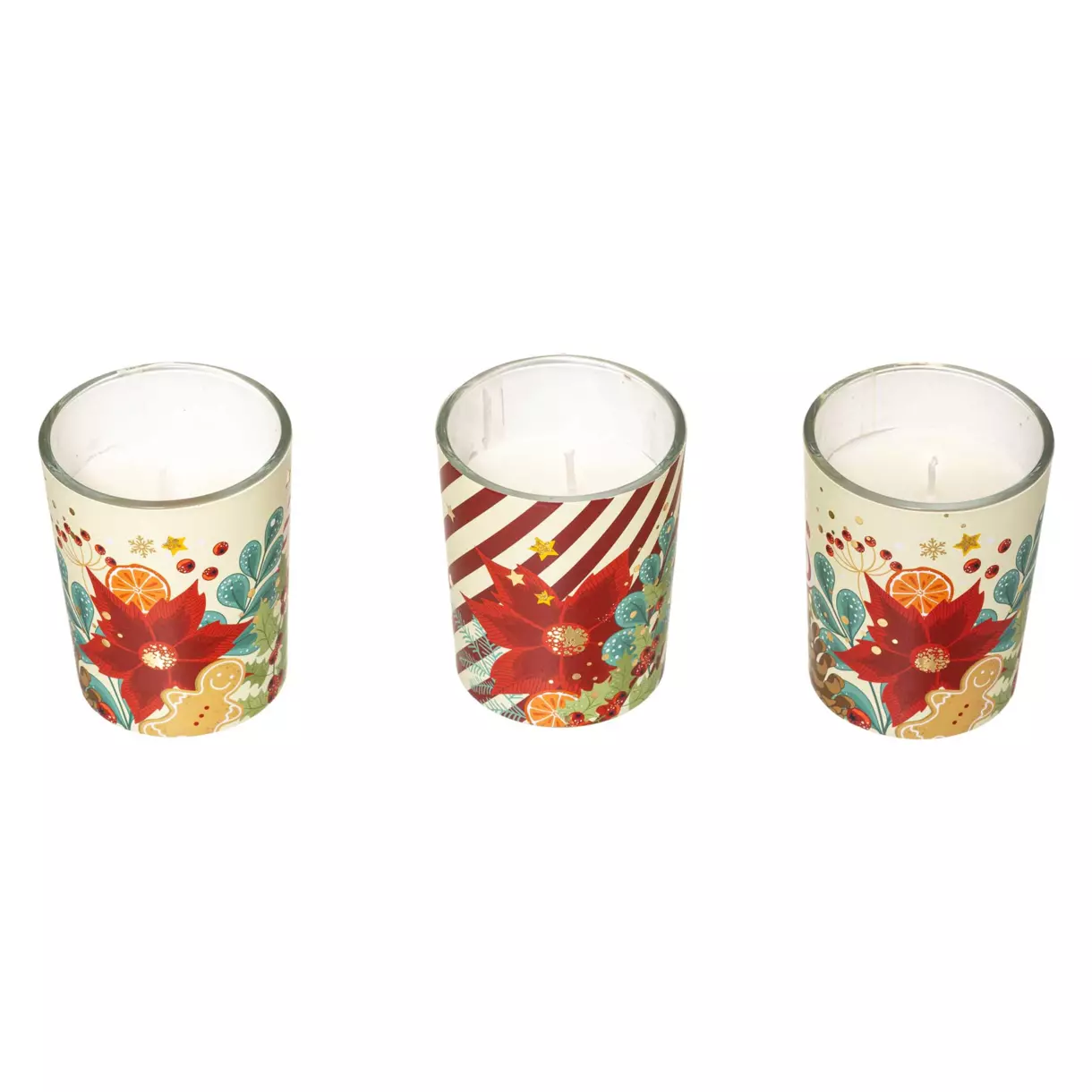 Lot de 3 photophores Flora Multicolore 1
