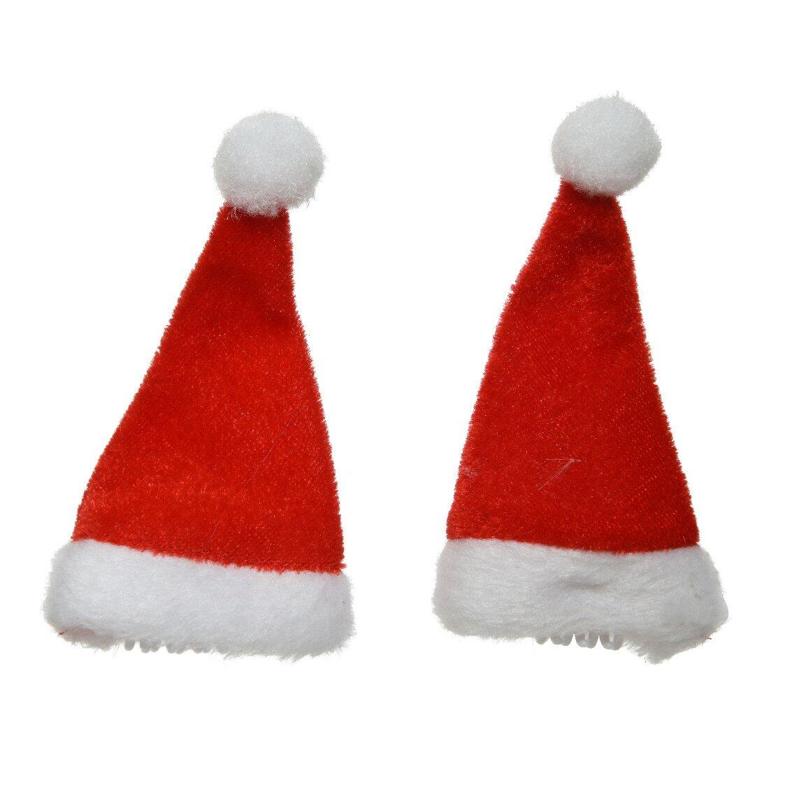 Streudeko Weihnachtsmützen mit Pompons Rot 1