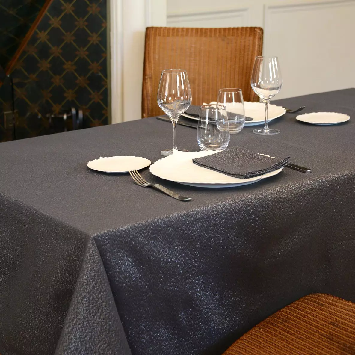 Nappe rectangulaire (L350 cm) Etincelle Gris anthracite 1