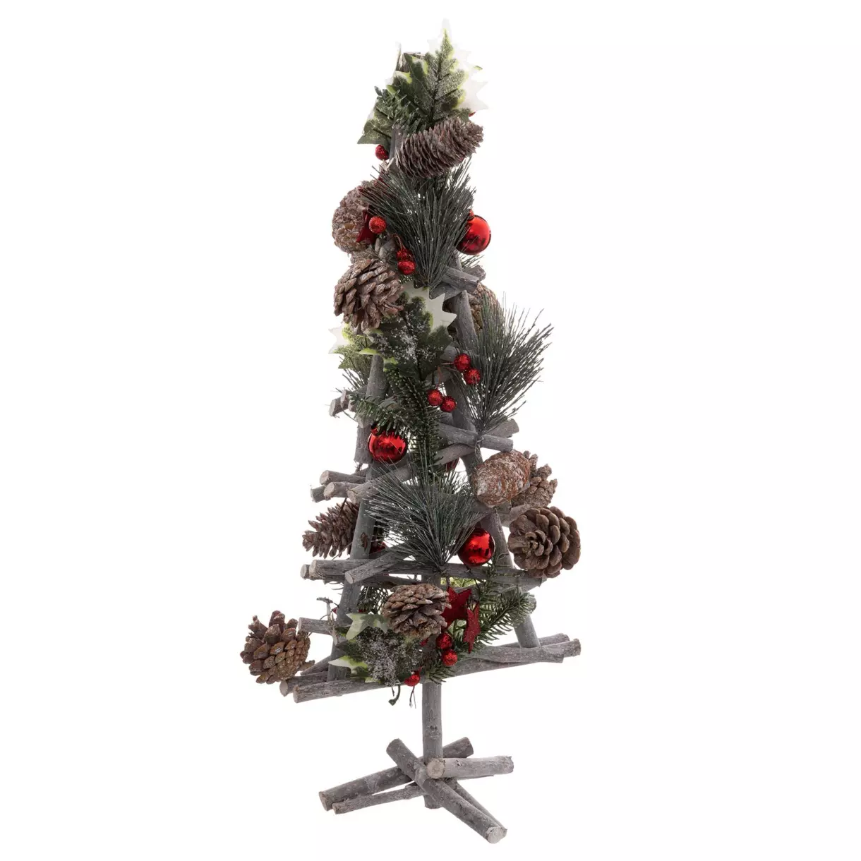 Tafel kunstkerstboom Natuurlijke takken H55 cm Rood 1