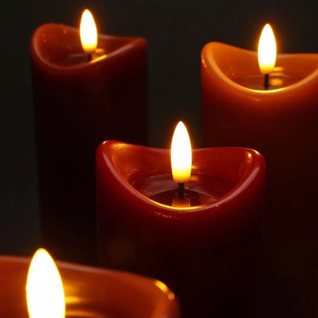 Lote de 3 velas LED Vouy Rojo 1