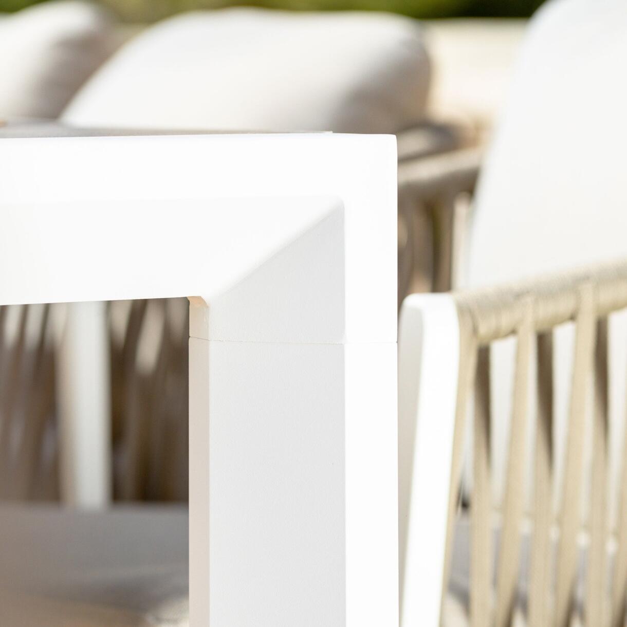 Tuintafel uitschuifbaar 12 zitplaatsen Aluminium Amalfi (300 x 96 cm) - Wit 6