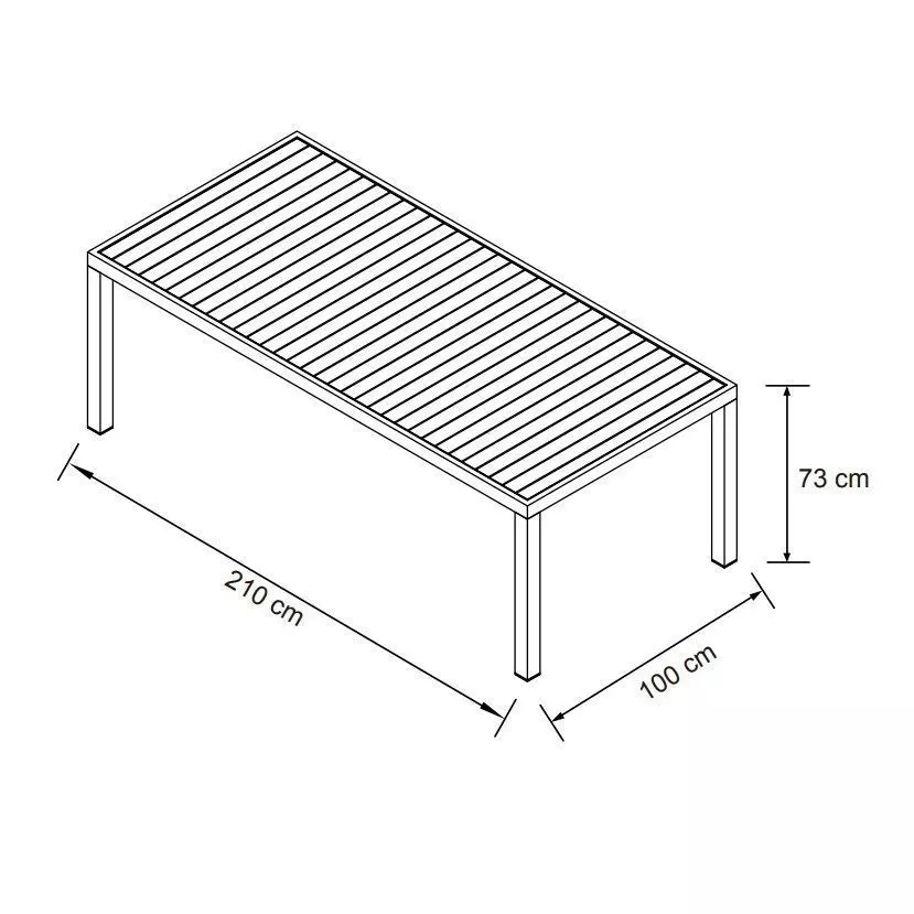 Mesa de jardín rectangular  Aluminio Murano (8 pers.) - Gris pizarra 6