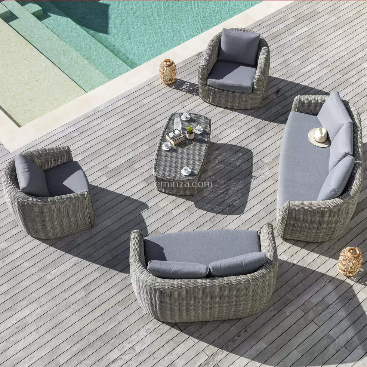 Conjunto de jardín Merida Gris - 7 plazas 1