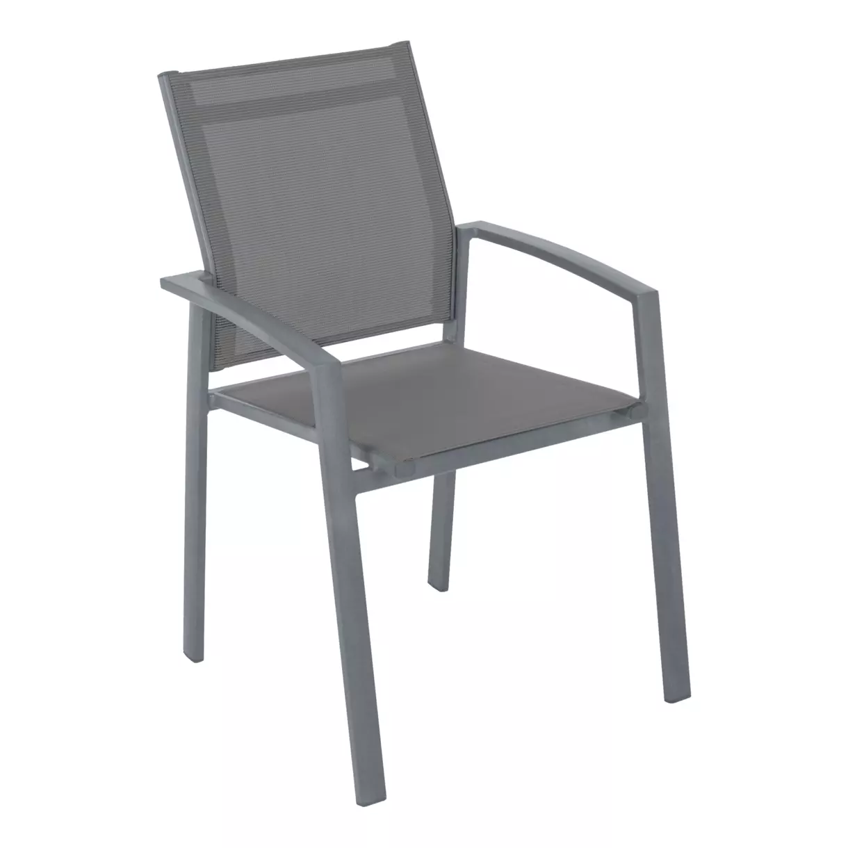 Fauteuil de jardin alu empilable Axiome - Gris silex et quartz 1