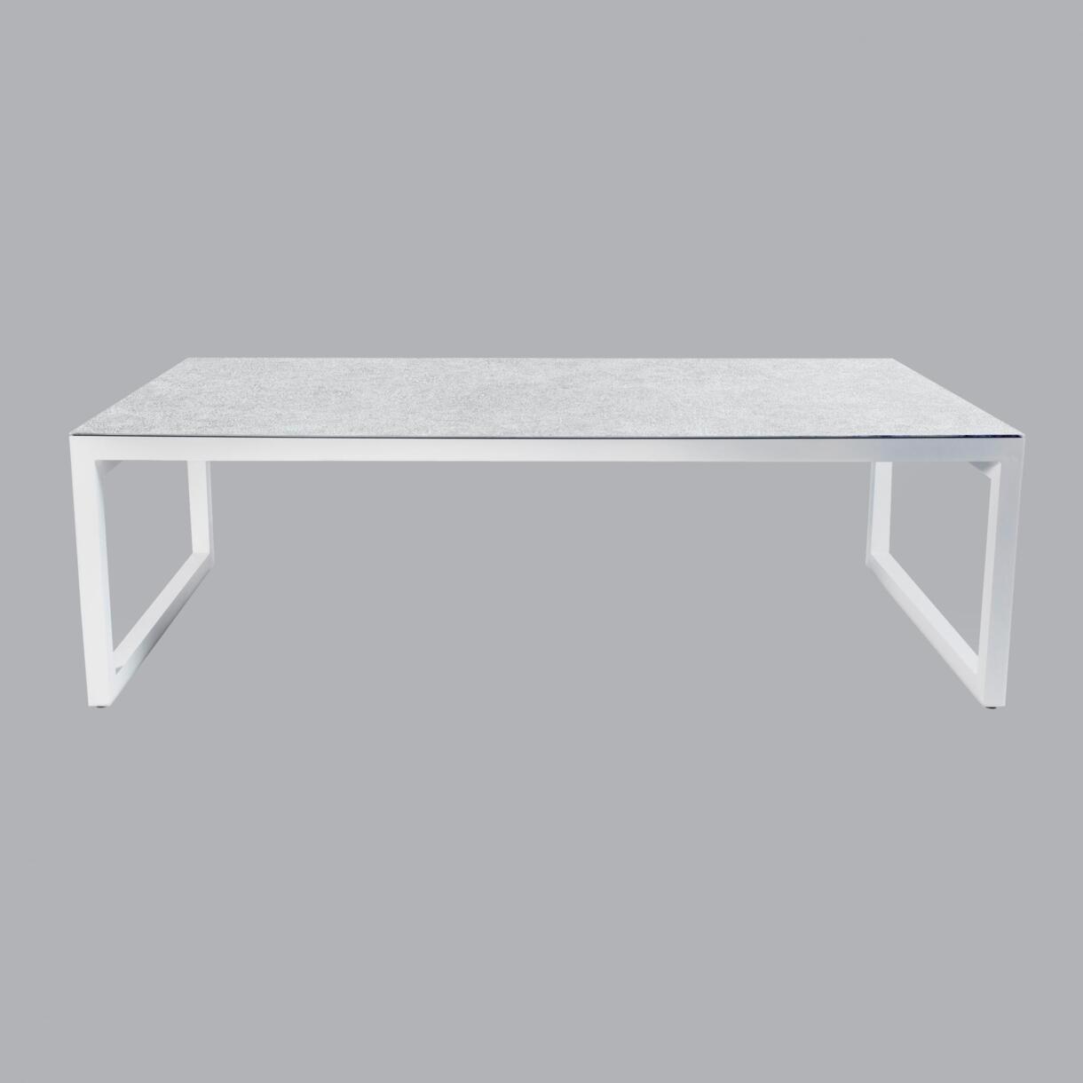 Mesa de jardín 12 personas Aluminio/Cerámica Kore (260 x 120 cm) - Blanco/Gris claro 6