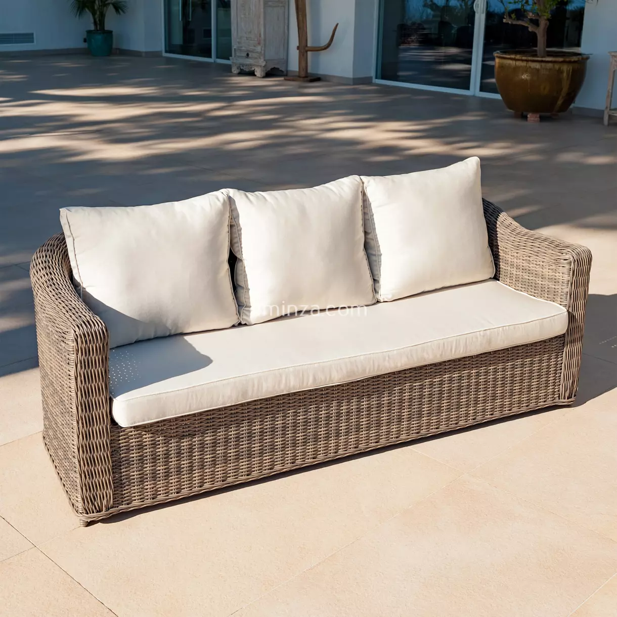 Canapé de jardin 3 places Calvi - Sepia/Ecru 1