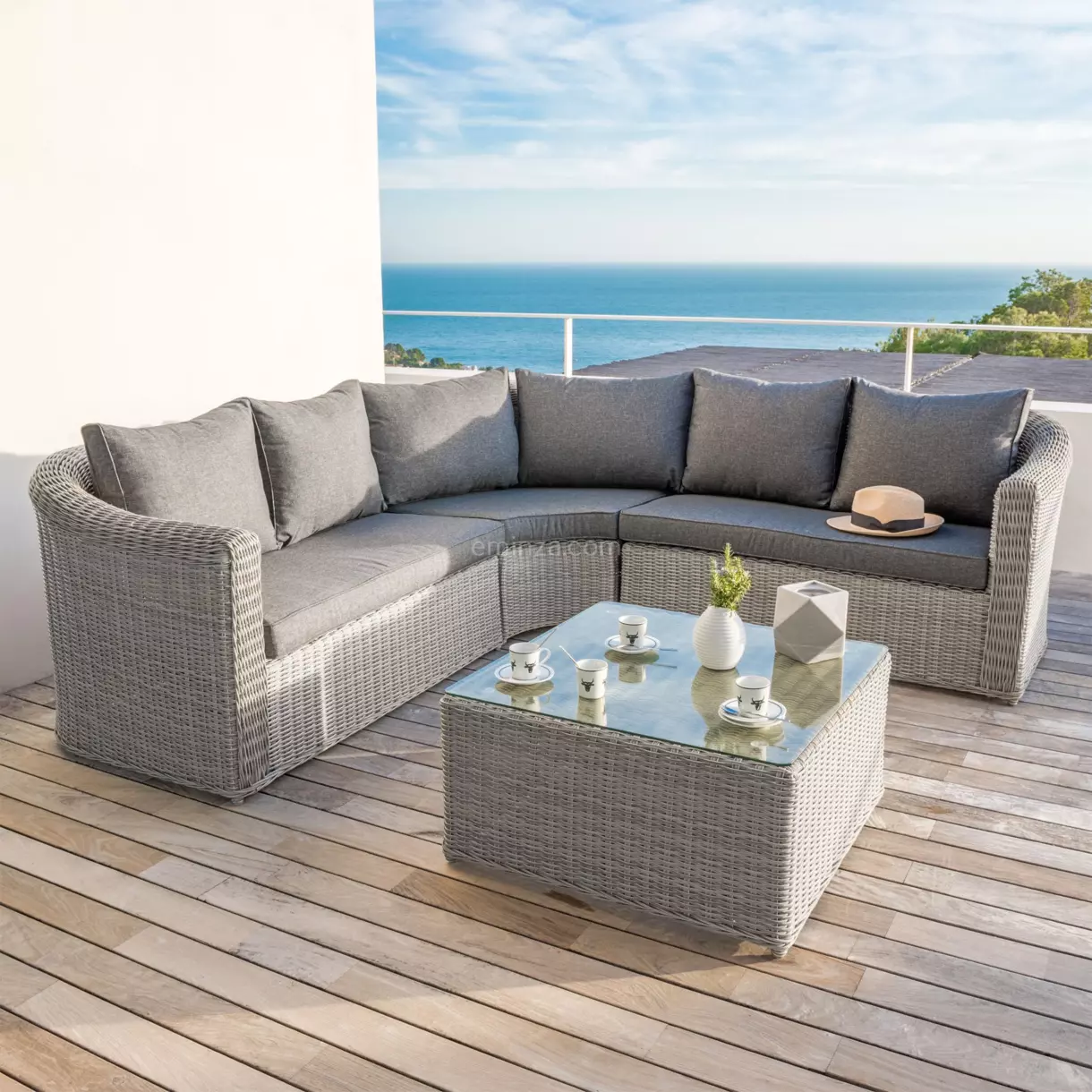 Hoekloungeset Calvi Grijs - 5 plaatsen 1