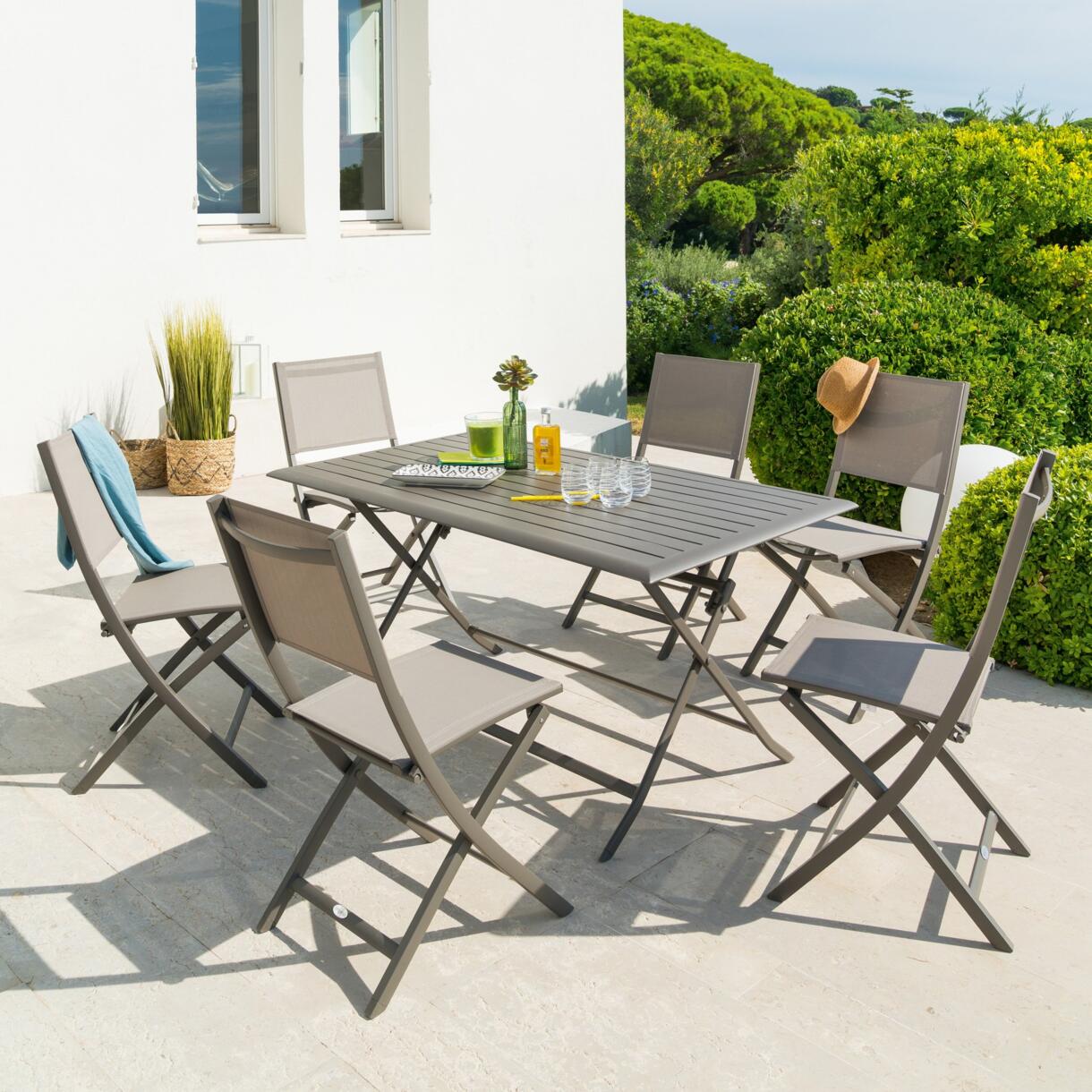 Tavolo da giardino pieghevole Alluminio Azua (150 x 80 cm) -  Marrone tonka 1