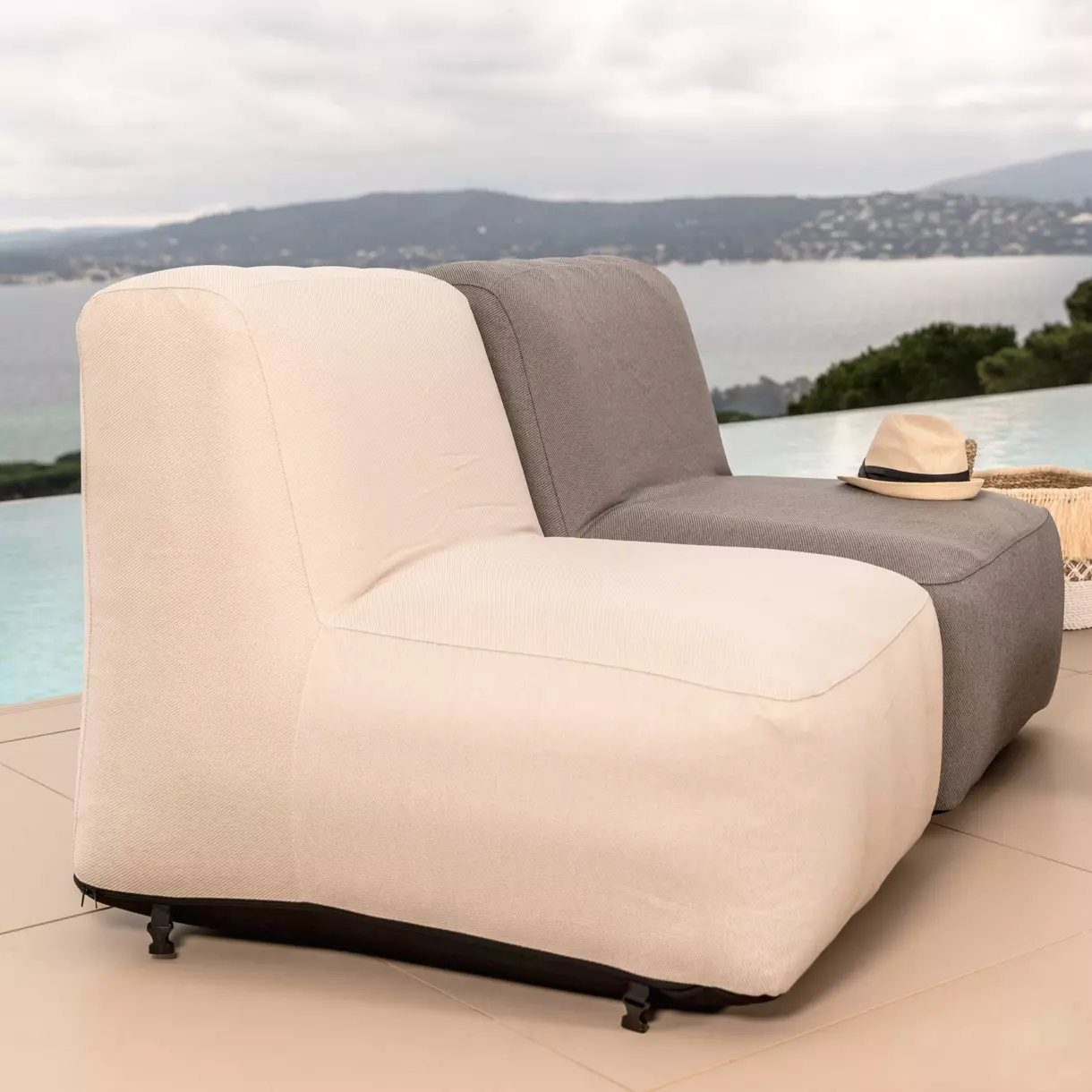Sillón de jardín hinchable Bubble - Topo 1
