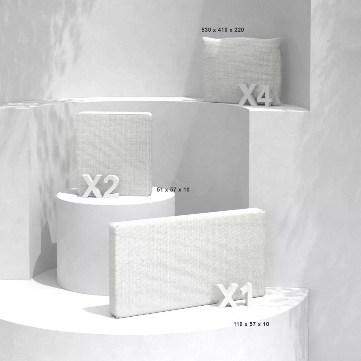 Coussins de remplacement pour salon de jardin Calvi 4 places - Blanc 1