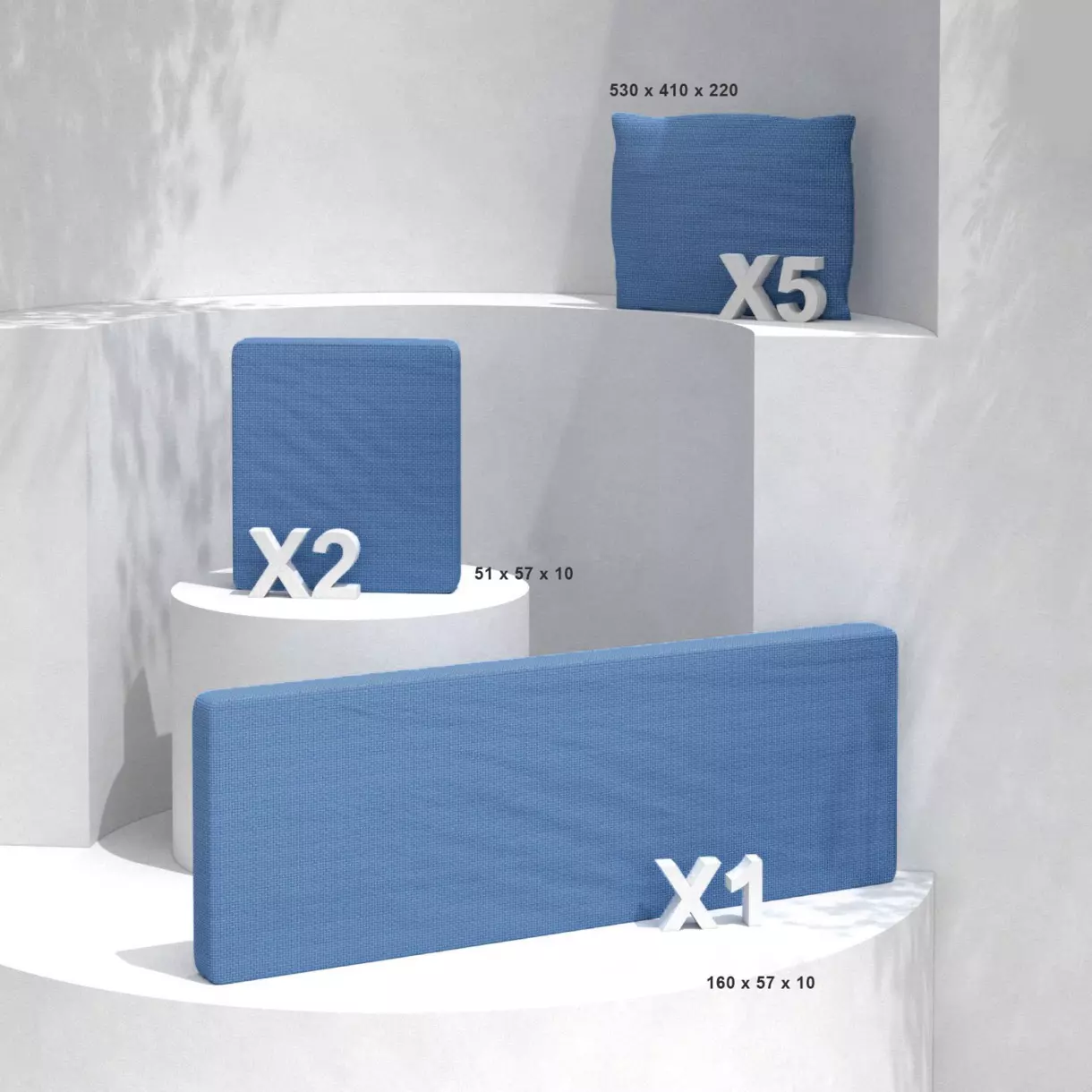 Coussins de remplacement pour salon de jardin Calvi 5 places - Bleu 1