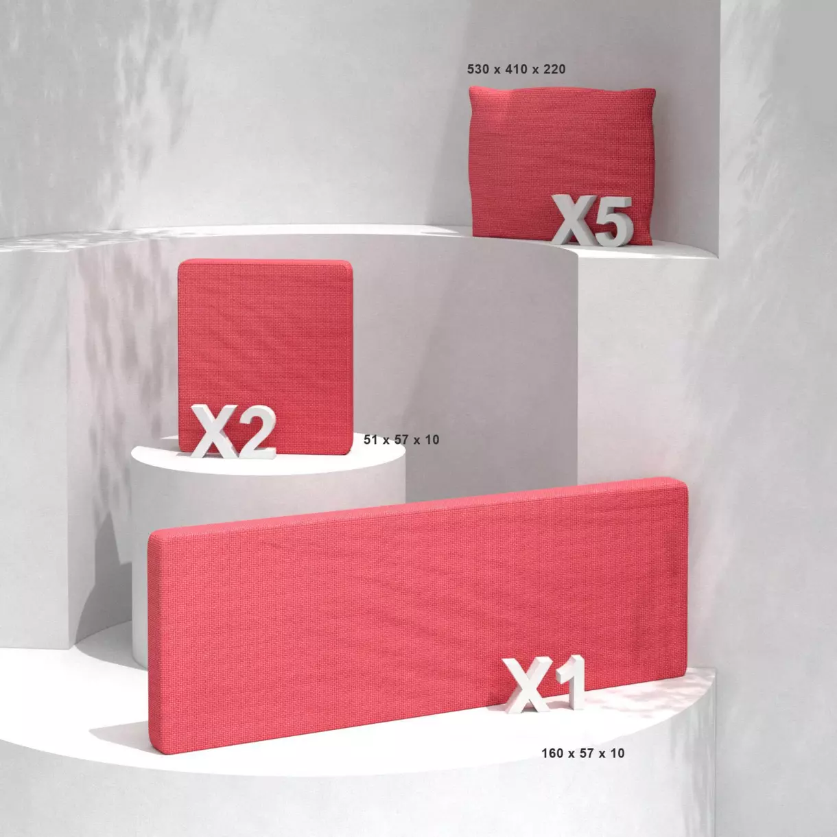 Cojines de reemplazo para el conjunto de jardín Calvi 5 personas - Rojo 1