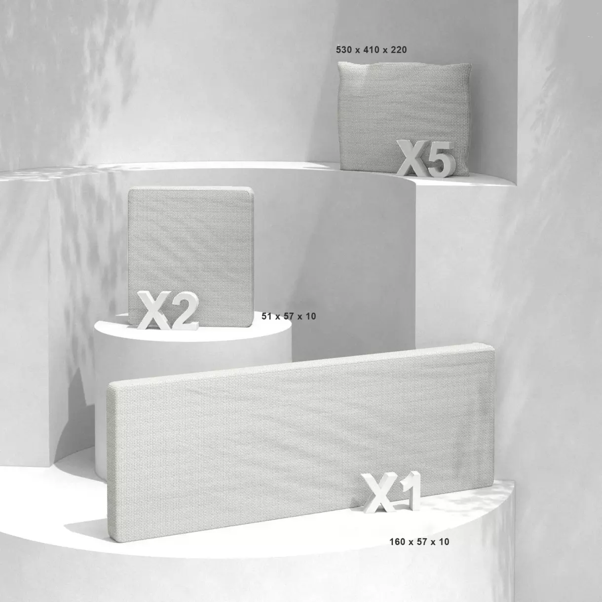 Fundas de cojín de reemplazo para el conjunto de jardín Calvi 5 personas - Beige 1