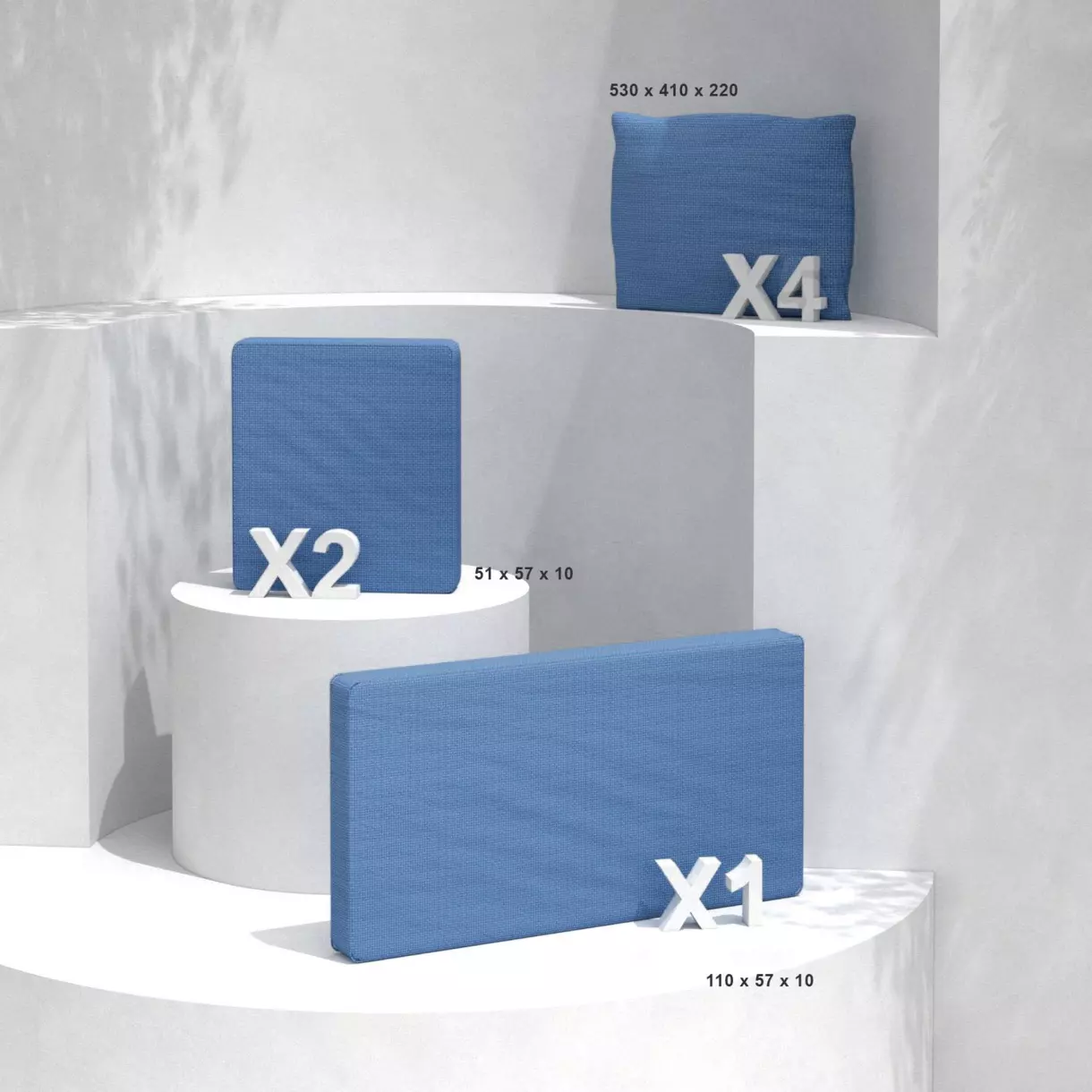 Vervangende kussenhoezen voor loungeset Calvi 4 zitplaatsen - Blauw 1