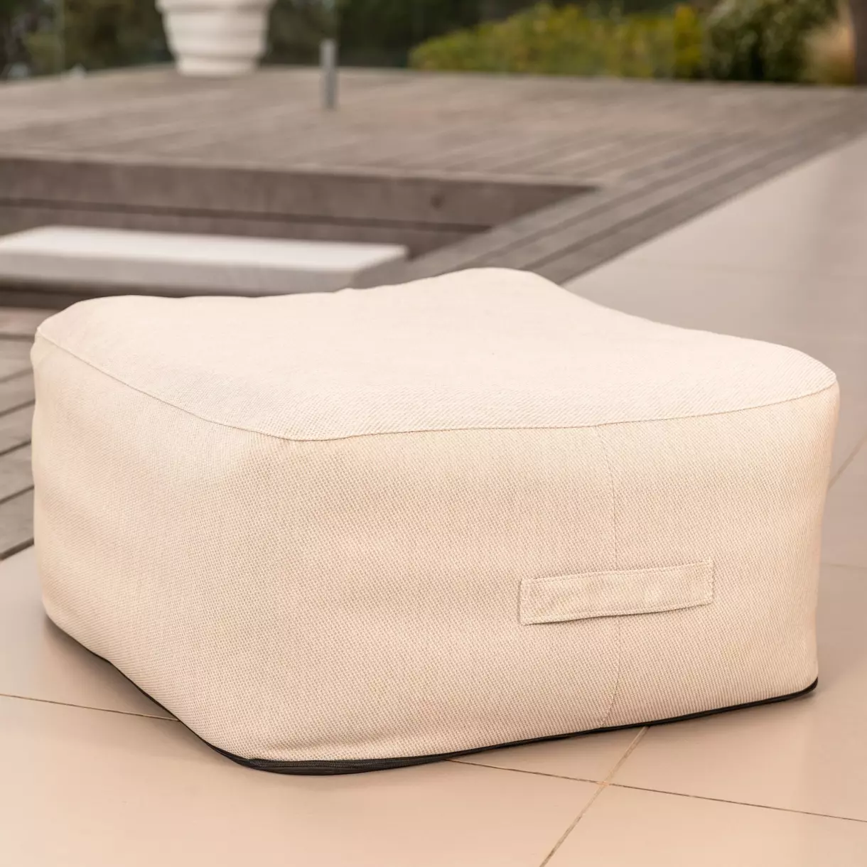 Pouf de jardin gonflable carré Bubble - Taupe 1