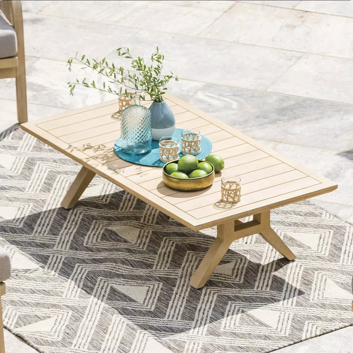 Mesa de centro rectangular de jardín Papouasie - Acacia 1