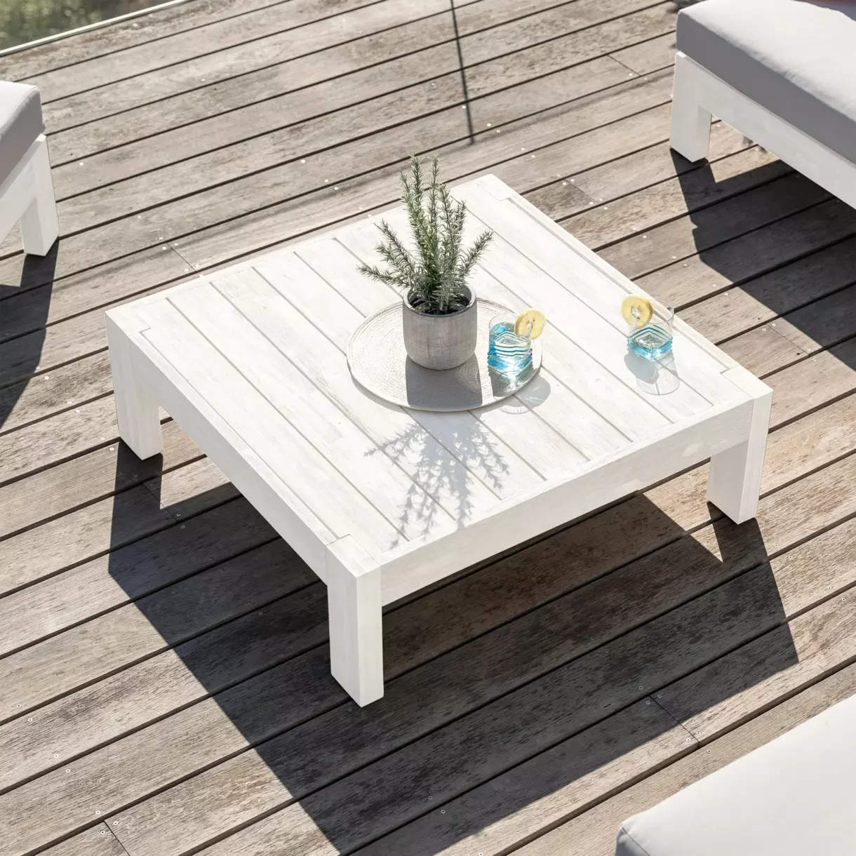 Table basse carrée Borneo - Blanc 1