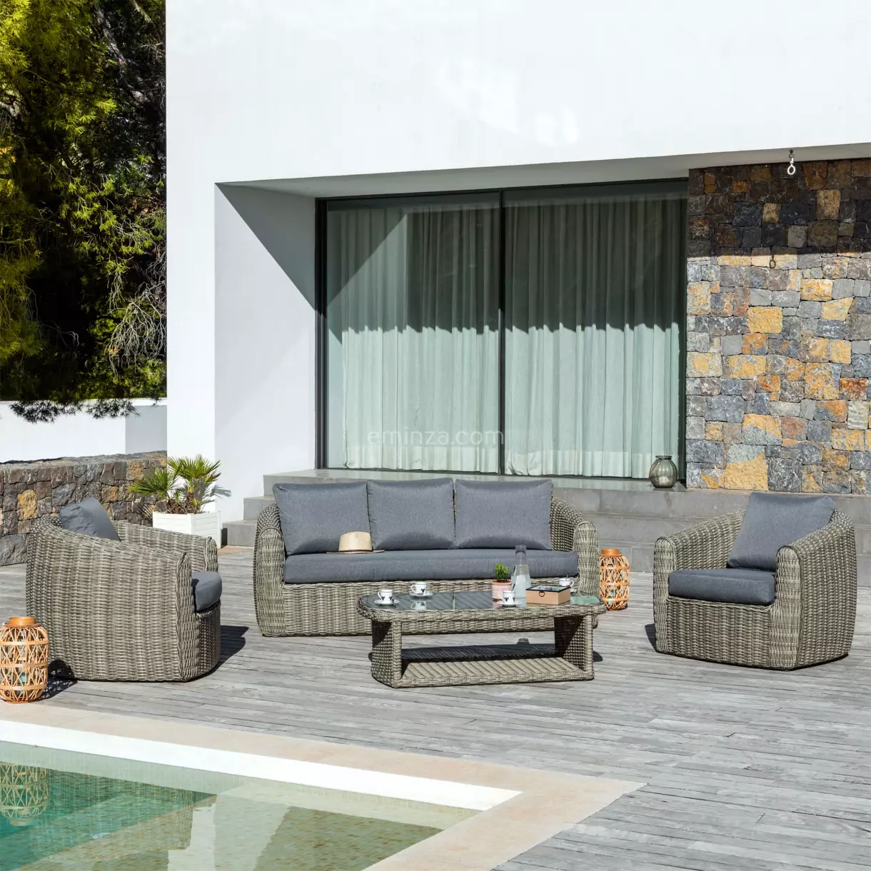Conjunto de jardín Merida Gris - 5 plazas 1