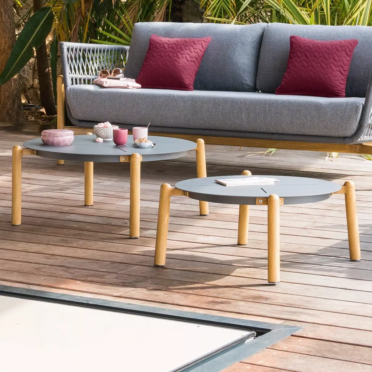 Lot de 2 tables basses Rubby - Gris 1