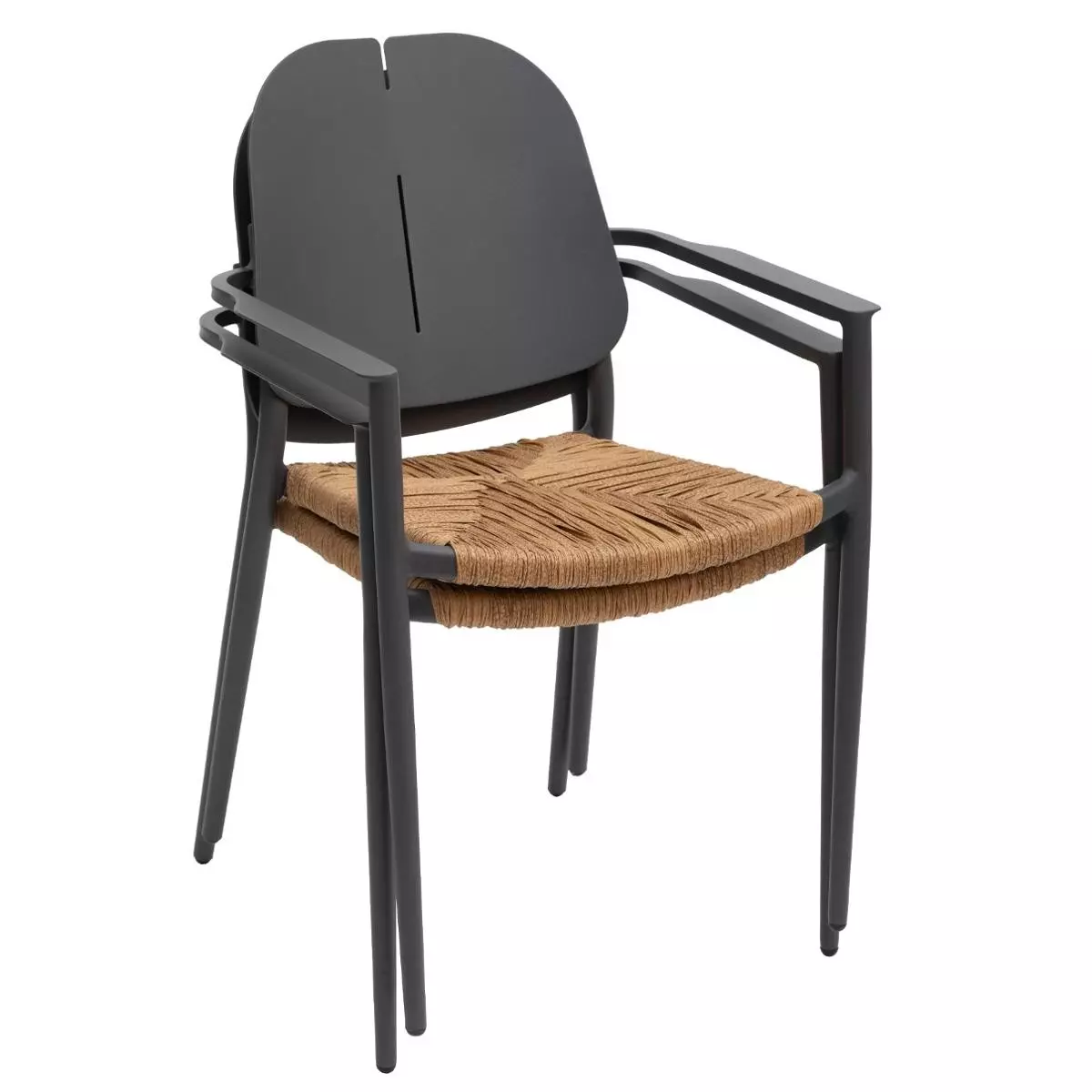 Fauteuil de jardin alu empilable Rubby - Gris graphite 6