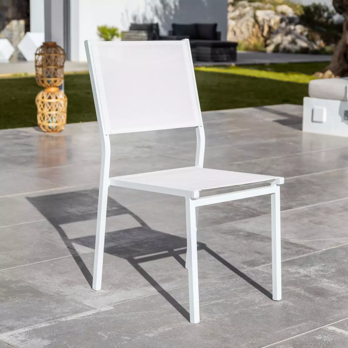 Stapelbarer Gartenstuhl Murano Aluminium - Weiß 1