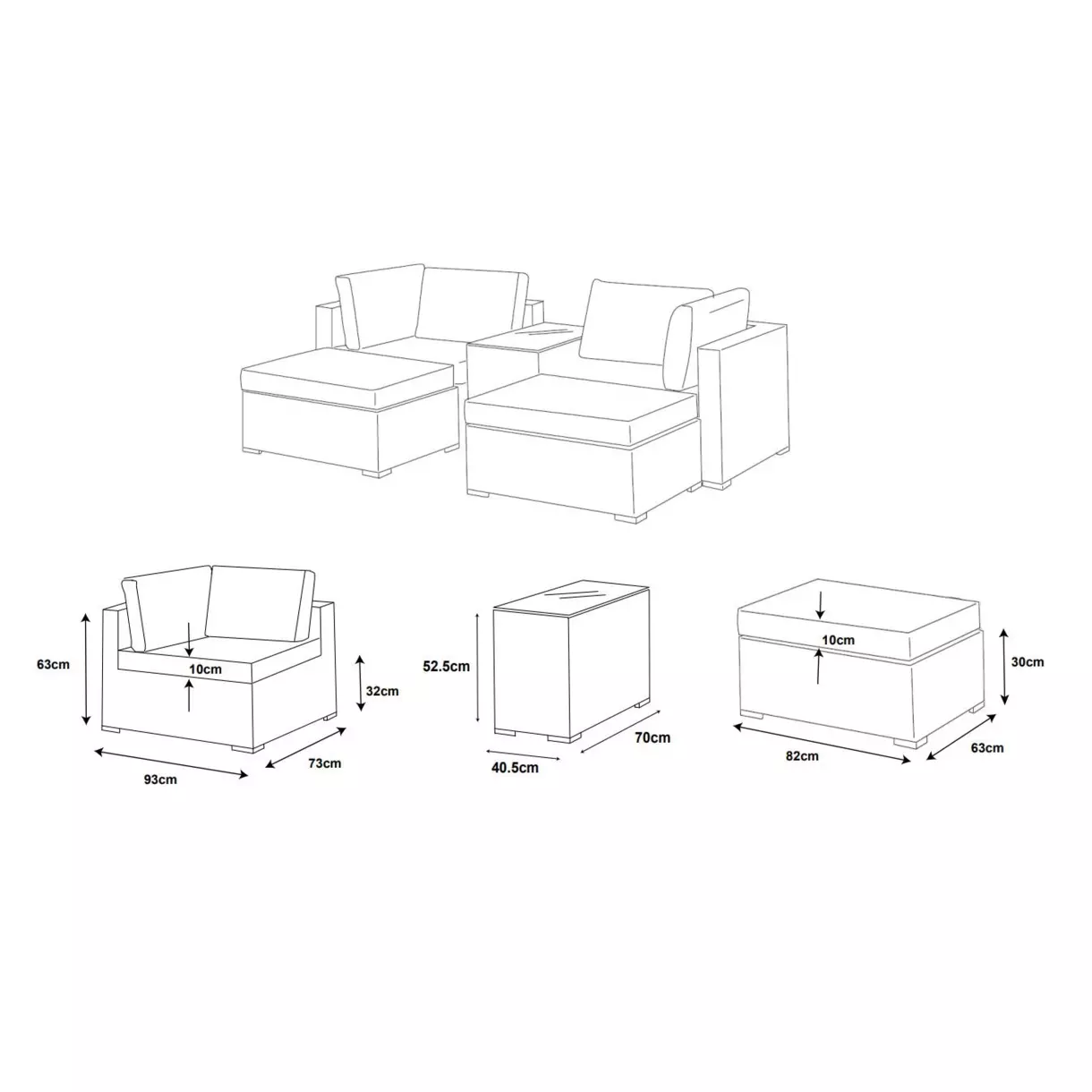 Conjunto de jardín Mallorca Natural - 4 plazas 6