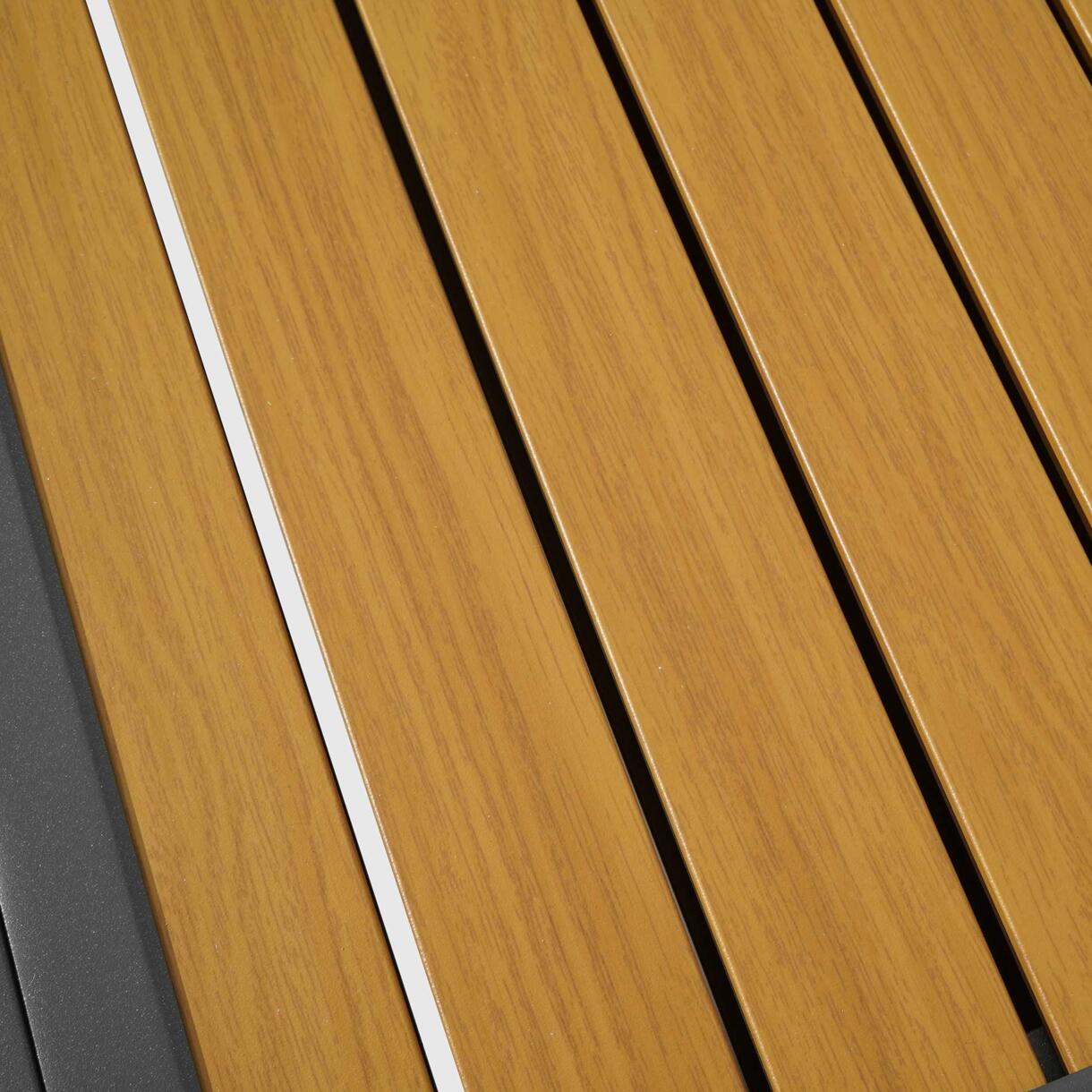 Gartentisch ausziehbar Murano Aluminium mit Holz-Optik (bis zu 8 Pers.) - Anthrazitgrau 6