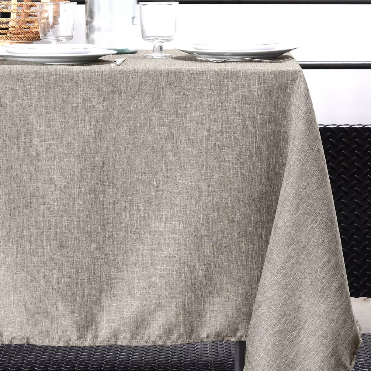 Mantel rectangular (L200 cm) Bea Topo claro 1