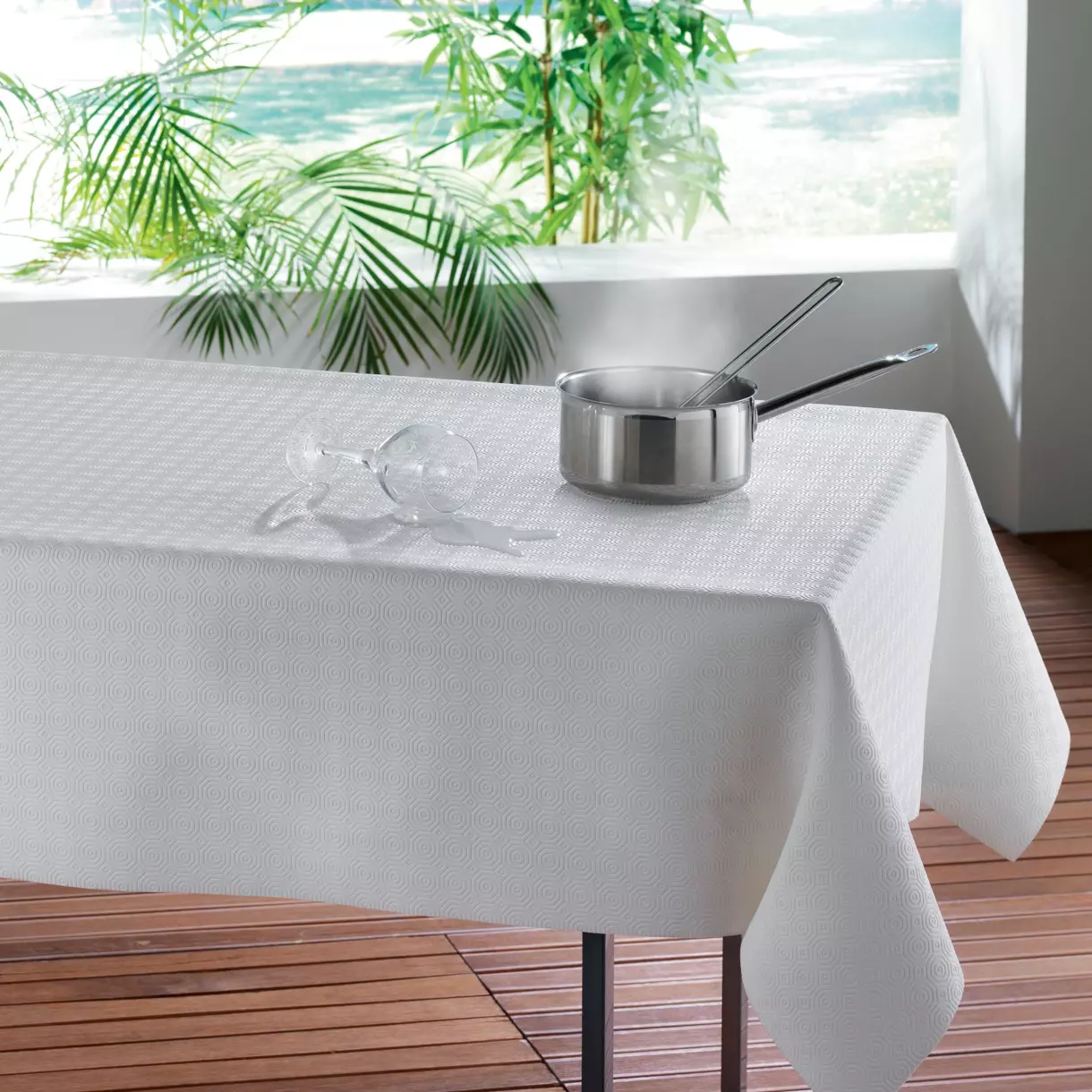 Protector de mesa  rectagular (L220 cm) Bulgo Blanco 1