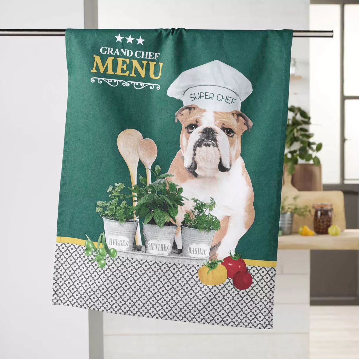 Torchon (70 cm) Hot dog Vert 1
