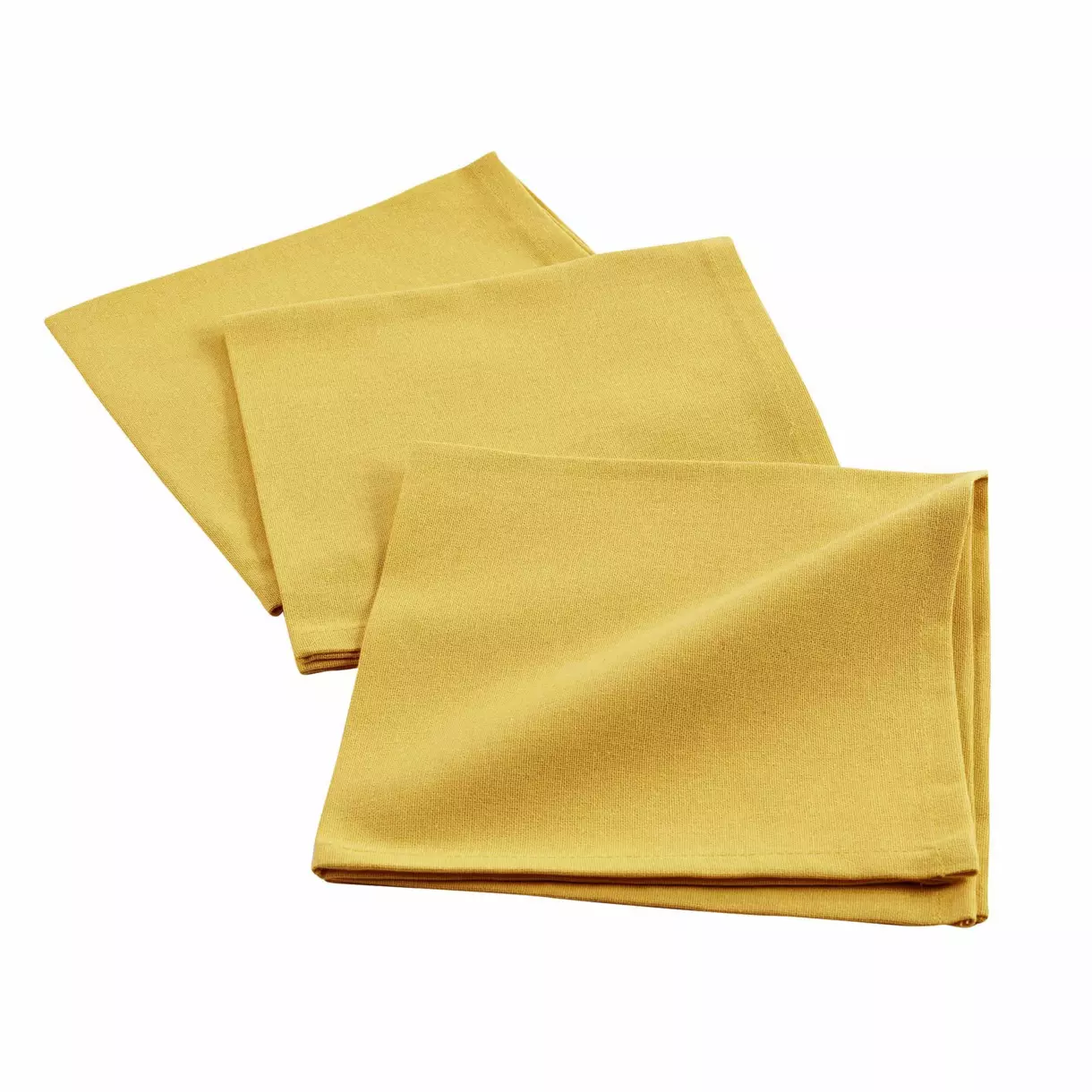 Lot de 3 serviettes coton Initia Jaune 1