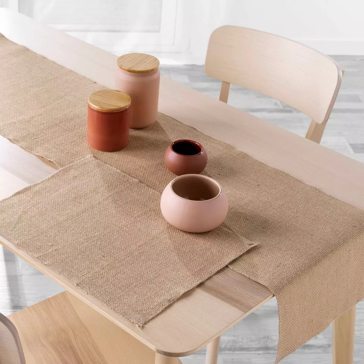 Lot de 2 sets de table jute Leny Beige 1