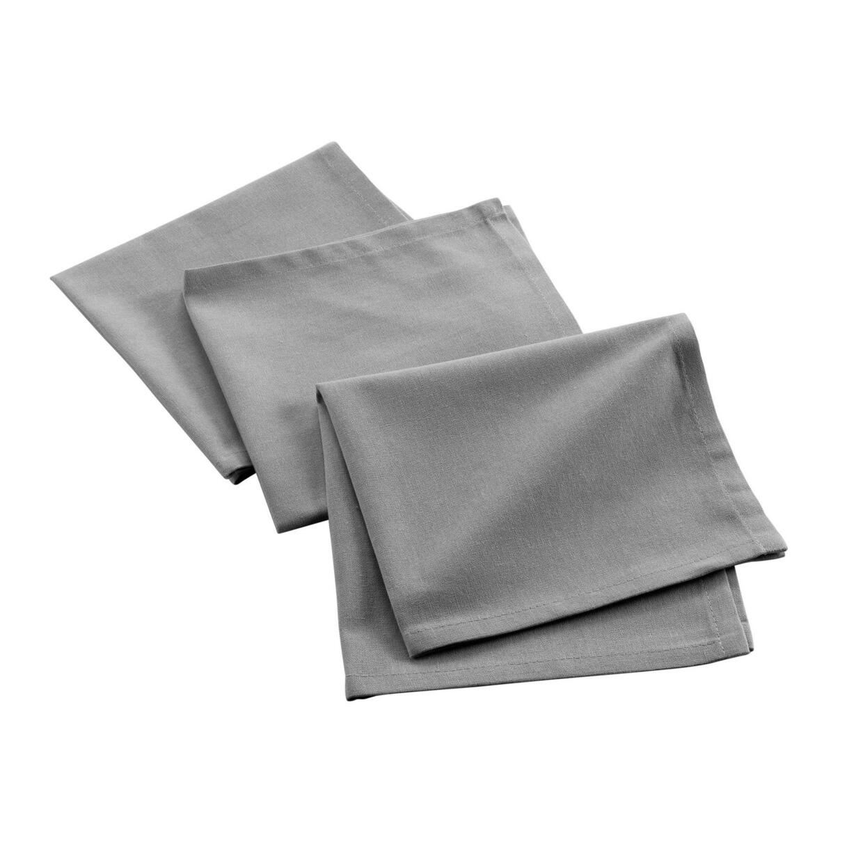 Set van 3 servetten gerecycled katoen (40 cm) Mistral Gemêleerd grijs 1