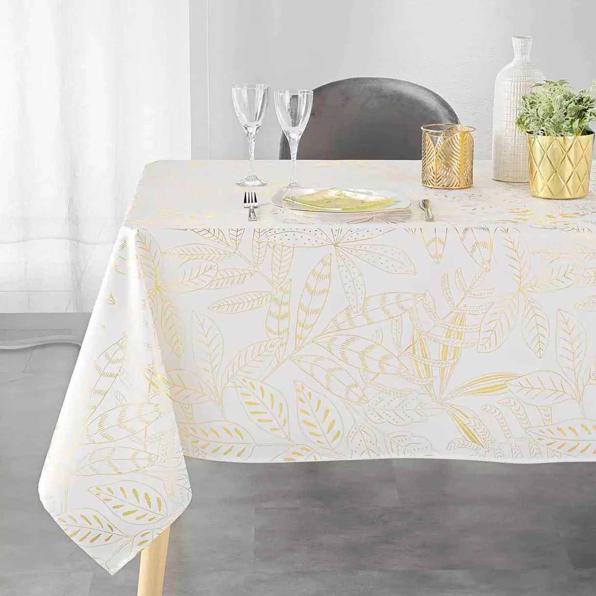 Mantel rectangular (L240 cm) Belflor Blanco 1