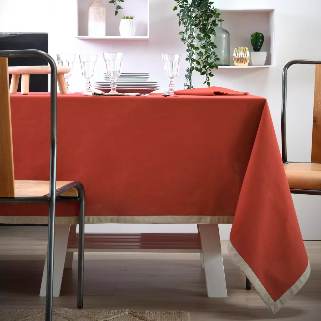 Mantel rectangular (L200 cm) Duo Terracota 1