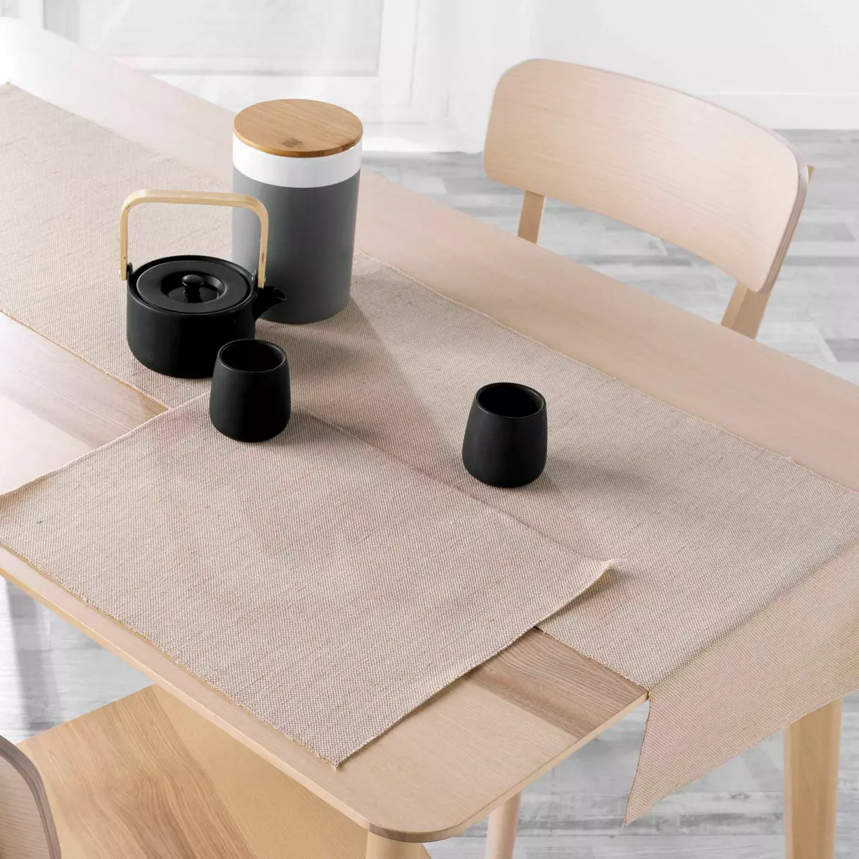 Lot de 2 sets de table jute Tessi Beige 1