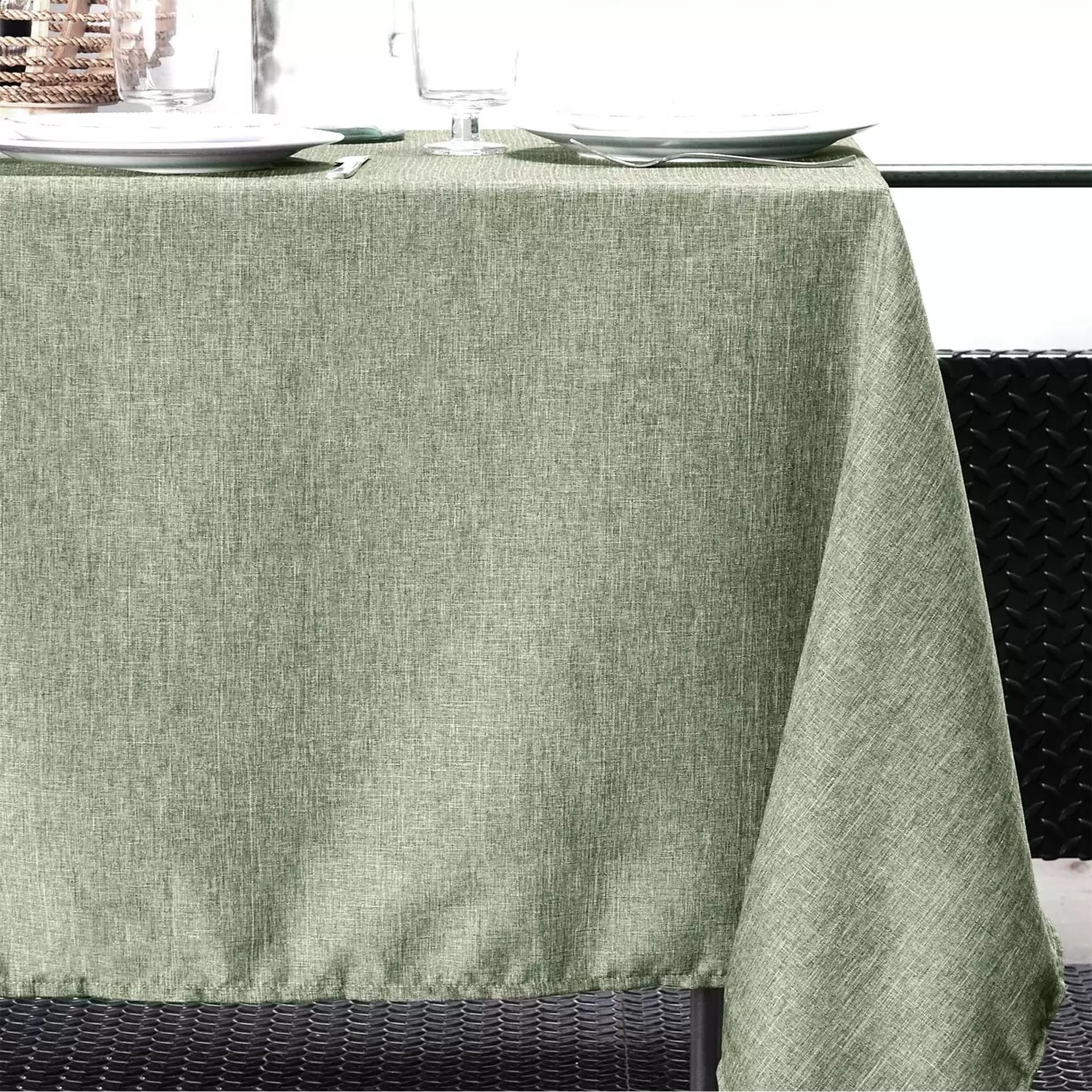 Nappe rectangulaire (L200 cm) Bea Vert lichen 1