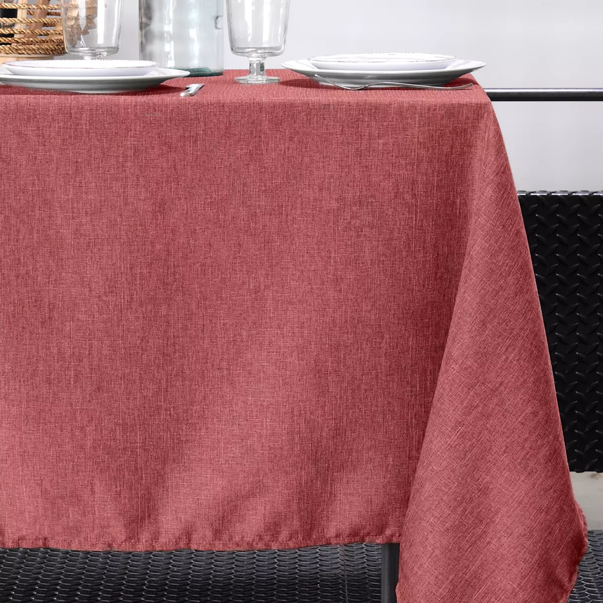 Mantel rectangular (L300 cm) Bea Rojo carmín 1