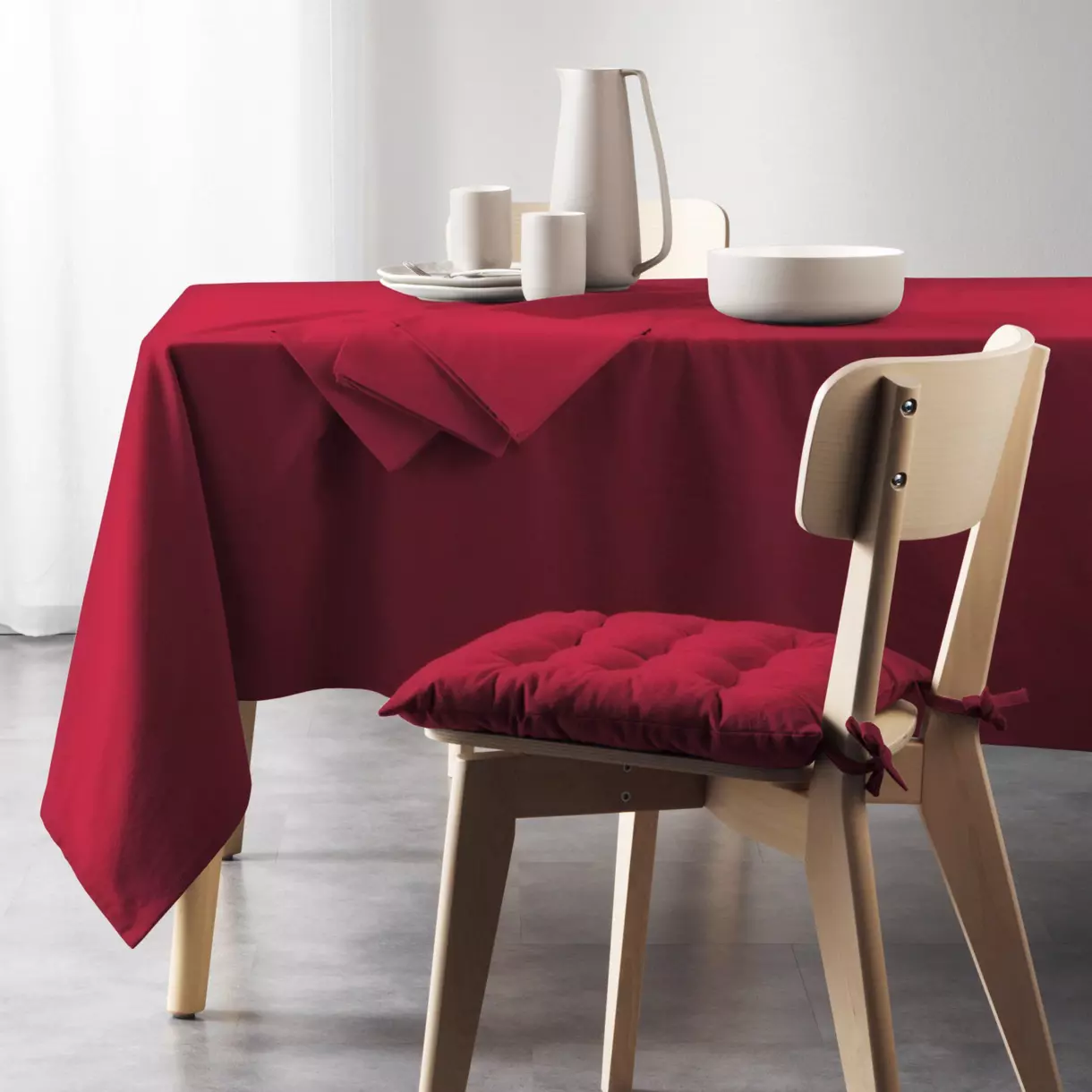 Nappe rectangulaire coton recyclé (L240 cm) Mistral Bordeaux 1